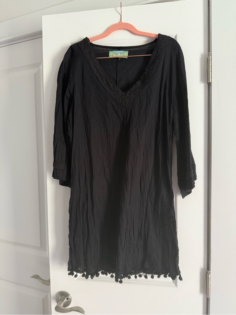 BAMBOO Black Lightweight Tunic Linen Dress